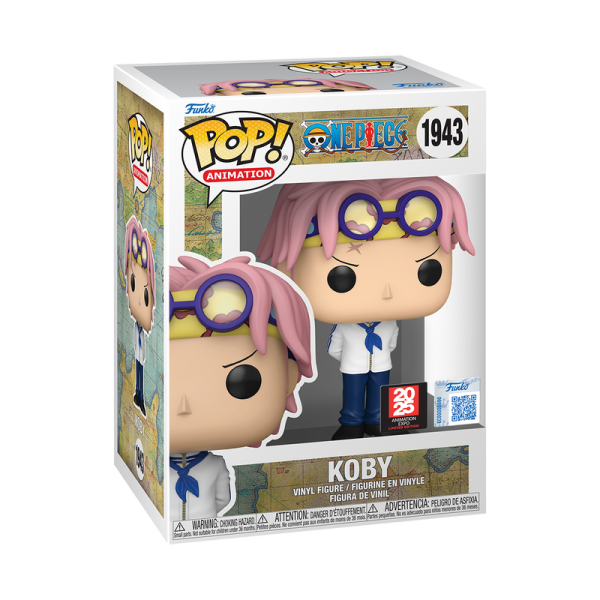 ¡Impulsa tu colección con el Funko Pop exclusivo de Koby (1943) de One Piece, directo de la Animation Expo 2025! Captura la evolución del joven Marine en esta pieza única. ¡Un tesoro que ningún fanático querrá perderse!