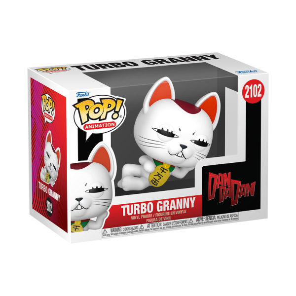 ¡Siente la velocidad y el terror! Consigue el Funko Pop de Turbo Granny (2102) de DANDADAN. Esta figura captura a la poderosa y veloz entidad sobrenatural. ¡Un imprescindible para los fans que aman la acción y los encuentros paranormales del manga!