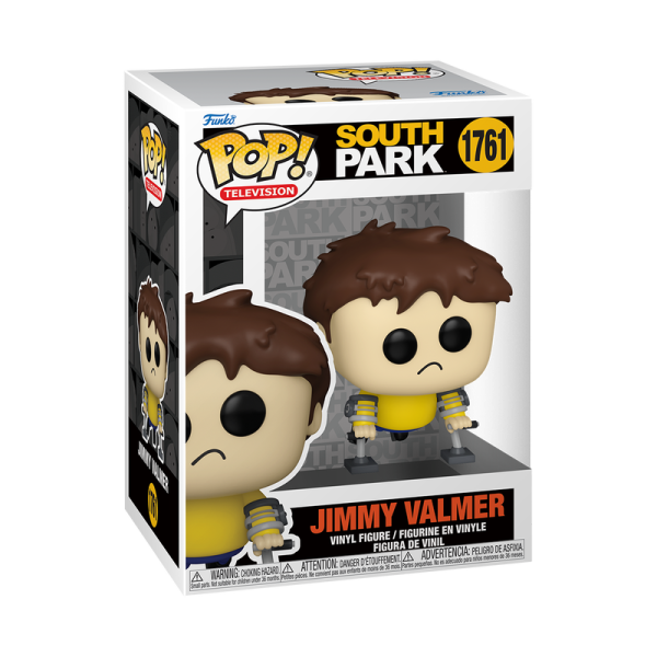 ¡Colecciona al comediante Jimmy Valmer (1761) con este Funko Pop de South Park! Esta figura coleccionable, con sus muletas y un micrófono, es un "must-have" para cualquier fan de la serie.
