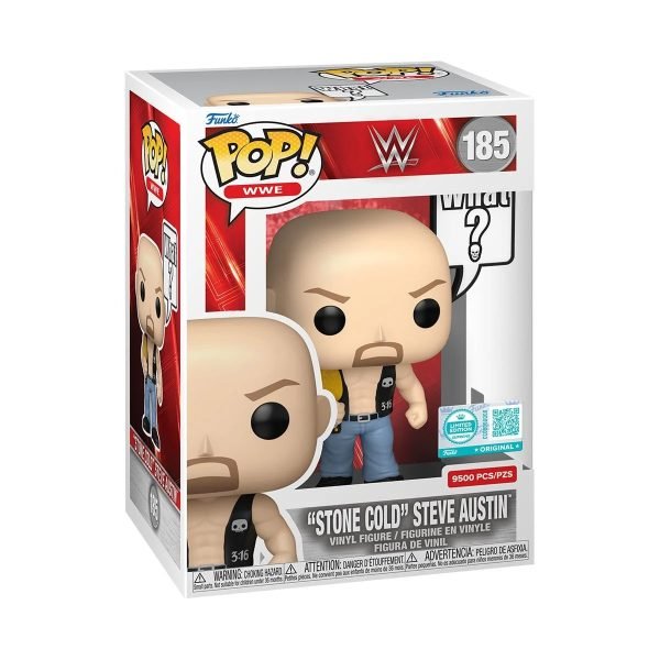 ¡Consigue el Funko Pop de "Stone Cold" Steve Austin (185)! Esta figura coleccionable, exclusiva de Entertainment Earth, es un "must-have" para cualquier fan y coleccionista que quiera añadir a esta leyenda de la WWE a su colección.